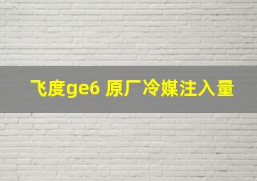 飞度ge6 原厂冷媒注入量